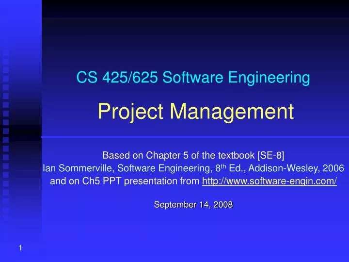 cs 425 625 software engineering project management