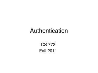 Authentication