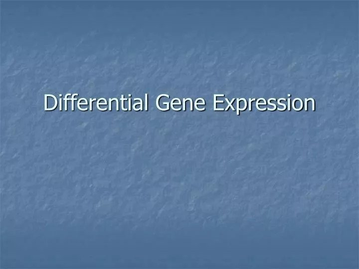 differential gene expression