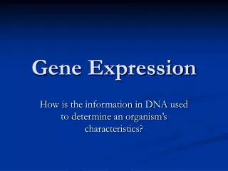 Gene Expression