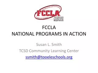 FCCLA NATIONAL PROGRAMS IN ACTION