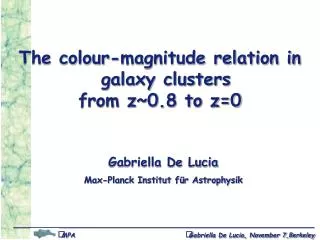The colour-magnitude relation in galaxy clusters from z~0.8 to z=0