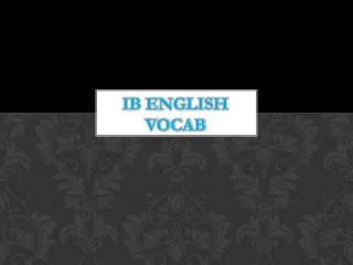 IB English Vocab