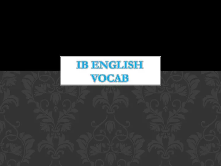 ib english vocab