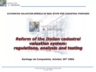 AUTOMATED VALUATION MODELS OF REAL STATE FOR CADASTRAL PURPOSES
