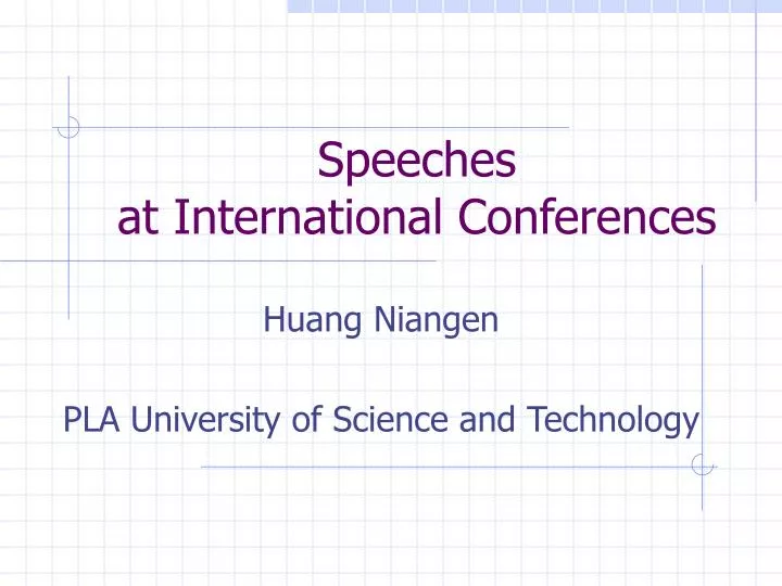 speeches at international conferences