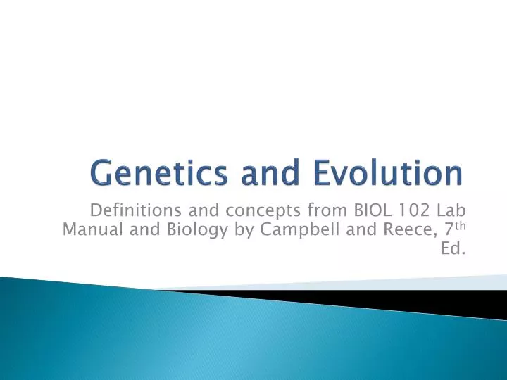 genetics and evolution