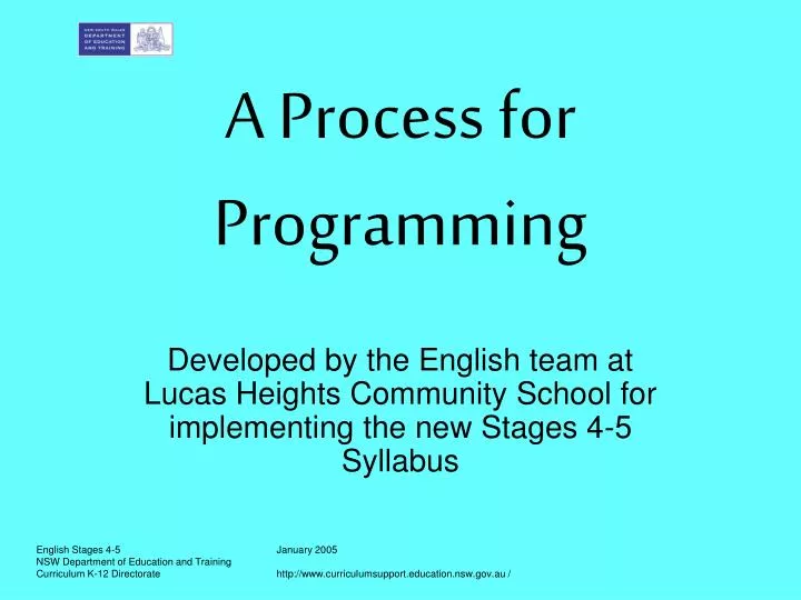 a process for programming