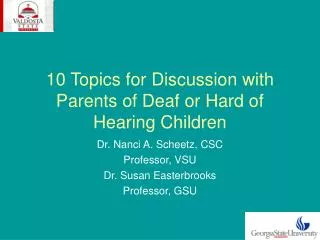 10 Topics for Discussion with Parents of Deaf or Hard of Hearing Children