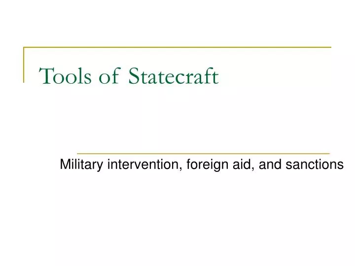 tools of statecraft