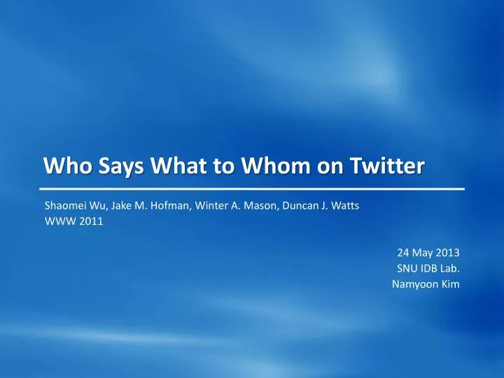 who says what to whom on twitter