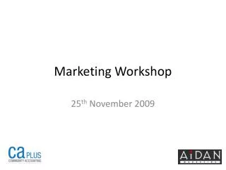 Marketing Workshop