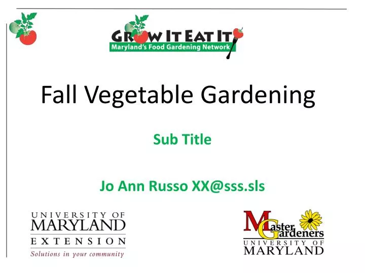fall vegetable gardening