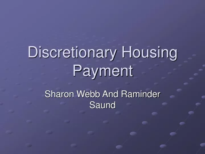 discretionary housing payment