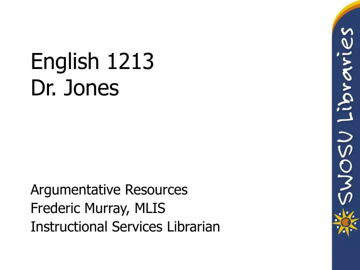 english 1213 dr jones