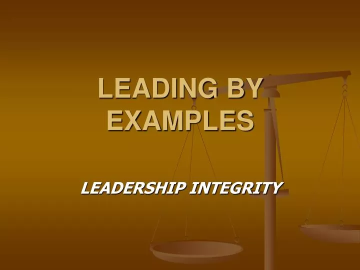 leading by examples