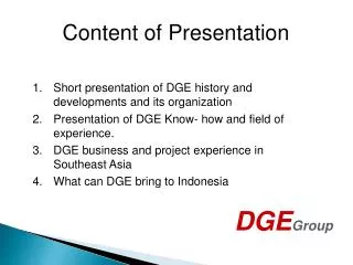 Content of Presentation