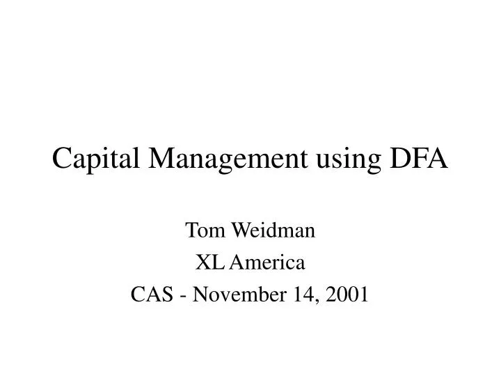 capital management using dfa