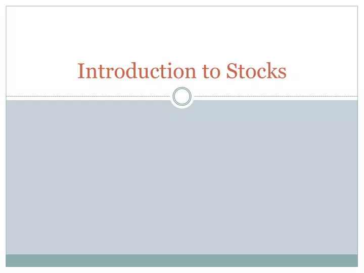 introduction to stocks