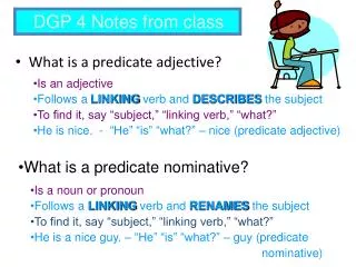 What is a predicate adjective?