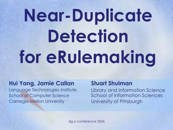 near duplicate detection for erulemaking