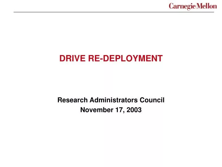 drive re deployment