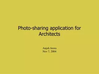 Photo-sharing application for Architects