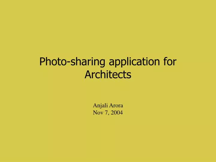photo sharing application for architects