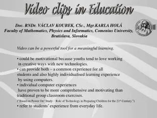Video clips in Education