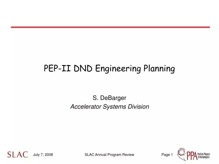 pep ii dnd engineering planning