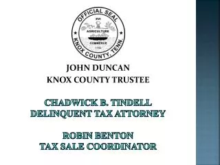 Chadwick b. tindell delinquent tax attorney robin benton tax sale coordinator