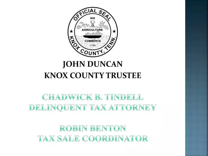 chadwick b tindell delinquent tax attorney robin benton tax sale coordinator