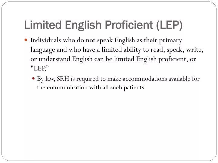limited english proficient lep