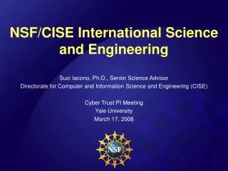 NSF/CISE International Science and Engineering