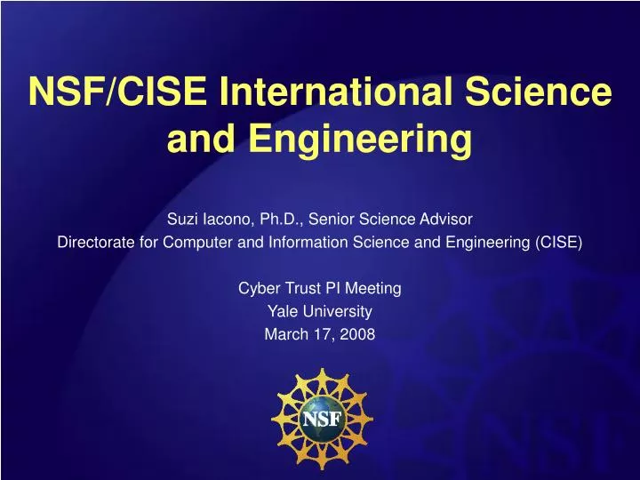 nsf cise international science and engineering