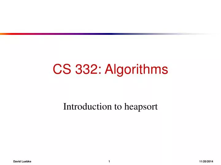 cs 332 algorithms