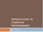 Introduction to Computer programming