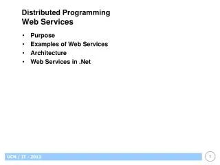 Distributed Programming Web Services