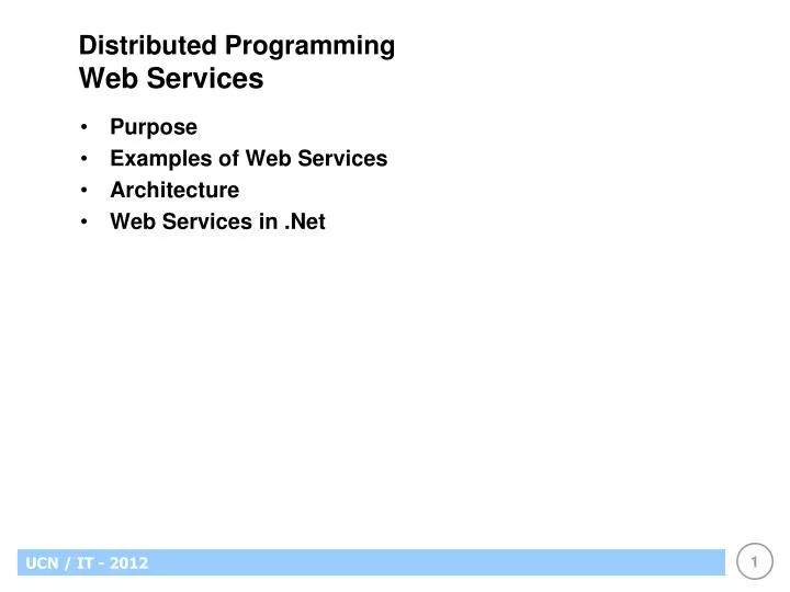 distributed programming web services