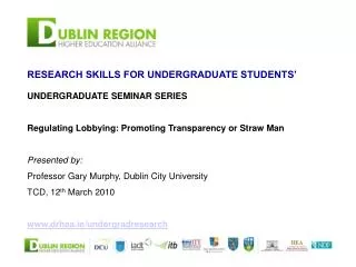 RESEARCH SKILLS FOR UNDERGRADUATE STUDENTS’