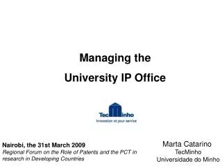 Managing the University IP Office