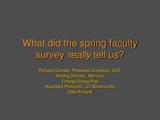 What did the spring faculty survey really tell us?