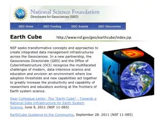 nsf /geo/ earthcube / index.jsp