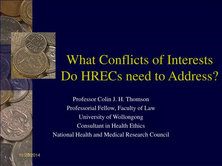 what conflicts of interests do hrecs need to address