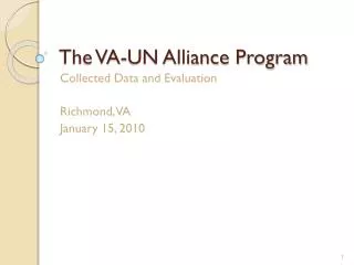 The VA-UN Alliance Program