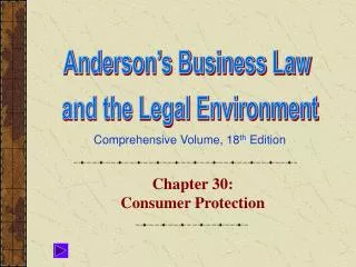 Chapter 30: Consumer Protection