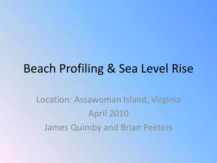 beach profiling sea level rise