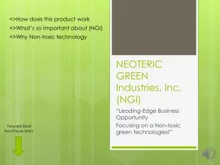 NEOTERIC GREEN Industries, Inc. (NGI)