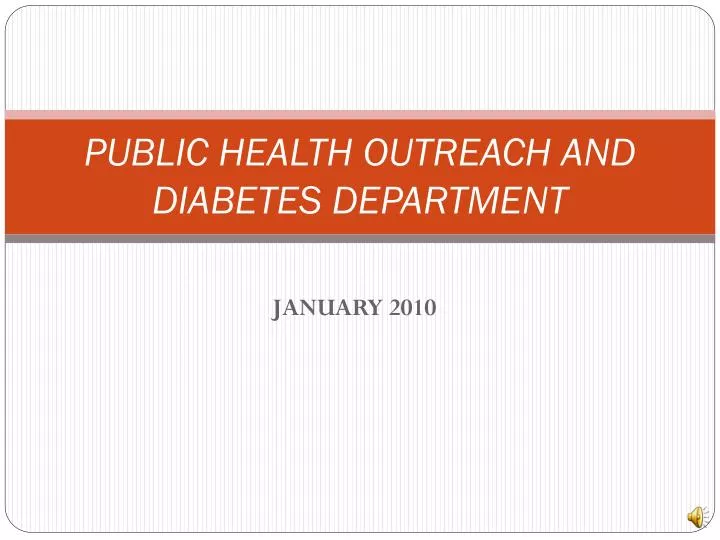 public health outreach and diabetes department