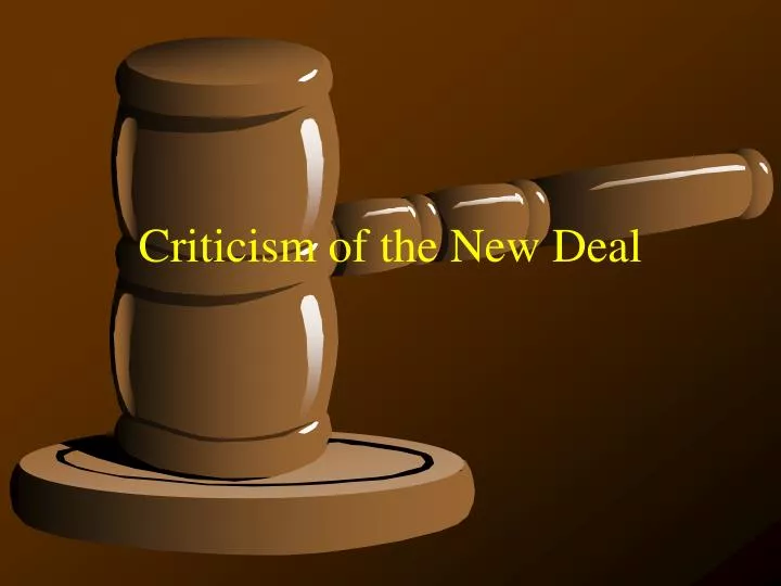 criticism of the new deal